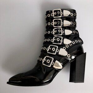 Like New B2 Faux Patent Leather Ankle Boots